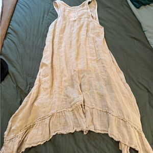 Chic Asymmetrical Cream Dress